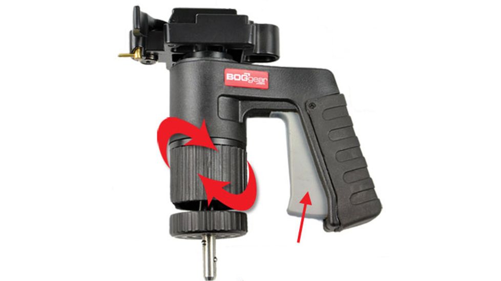 BOGgear PCA Close Up Of QR Plate Attached &amp; Grip w/Smooth Ball &amp; Socket Function