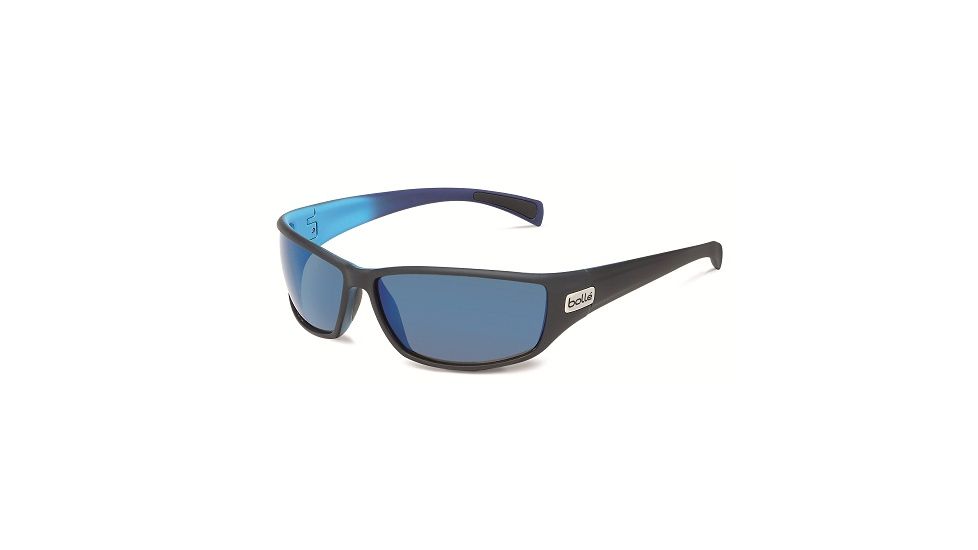Bolle Python Sunglasses, Matte Black/BlueFrame, Polarized GB-10 Oleo AF Lens, 11693