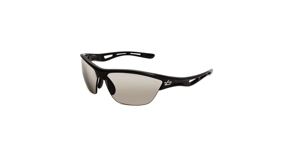 Bolle Helix Sunglasses, Shiny Black Frame, Photo Clear Gray Lens, 11415