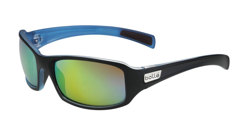Bolle Winslow Sunglasses, Polarized Brown Emerald Oleo AF, Matte Black/Matte Blue 11824