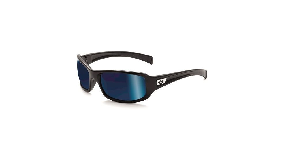 Bolle Winslow Sunglasses, Shiny Black Frame, Polarized Offshore Blue Lens, 11392