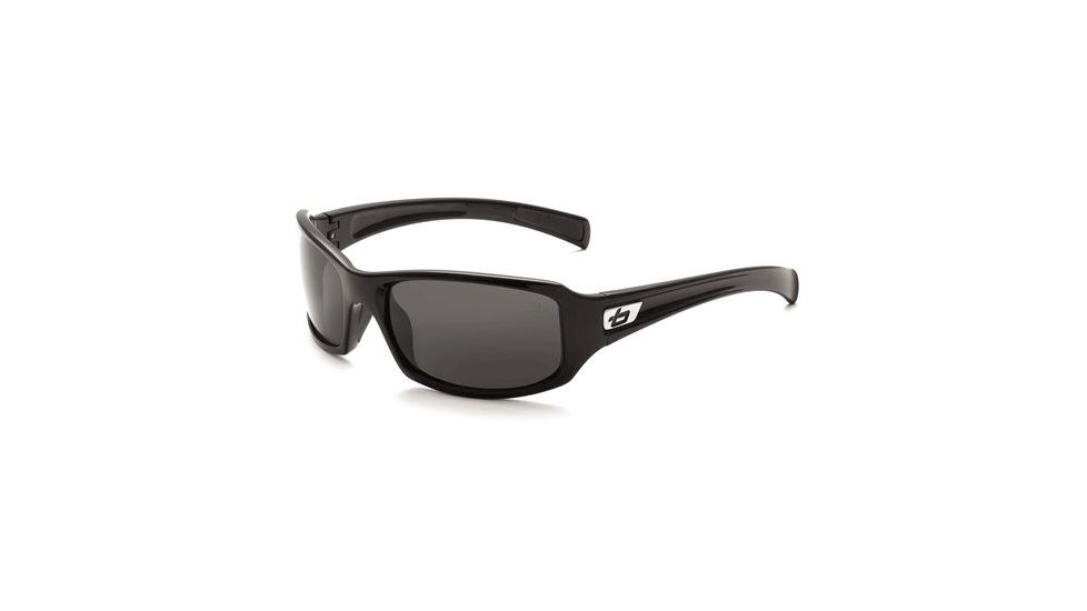 Bolle Winslow Sunglass, Shiny Black Frame, Polarized TNS Lens, 11388