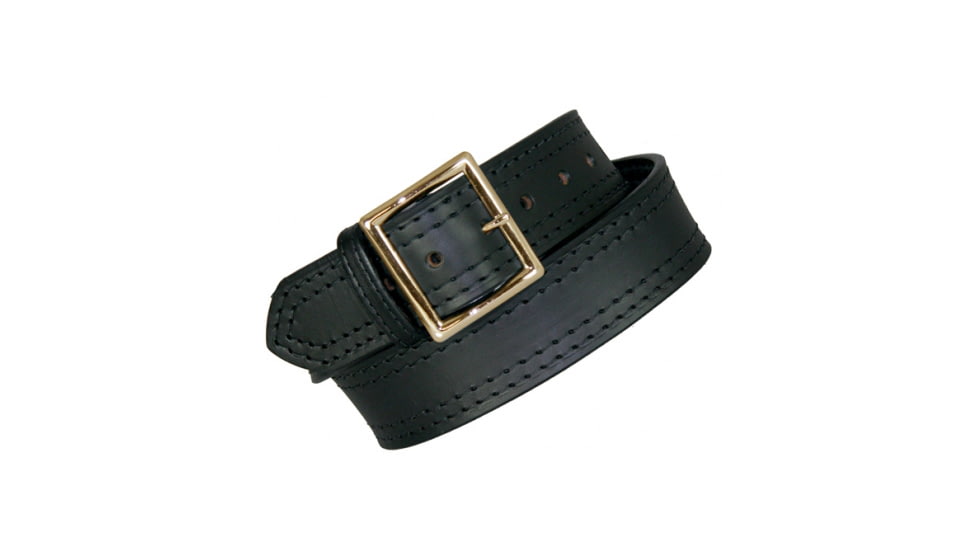 Boston Leather 1 3/4'' Garrison Belt, 4-row Stitched, Brass, Plain, 36 in, 6506-1-36-GLD
