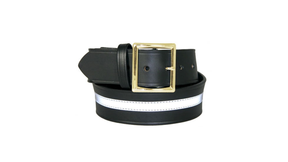 Boston Leather 1.75in Garrison Belt W/ Gold Buckle - Men's, Plain Reflective, Size 38, 6505R-1-38-GLD
