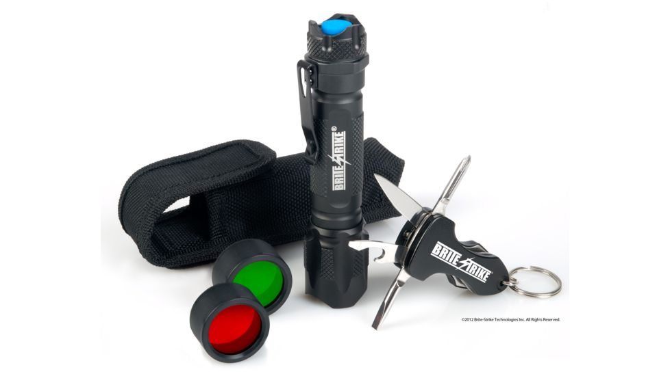 Brite Strike Tactical Blue Dot Flashlight w/ Red &amp; Green Lenses and Multi-Tool