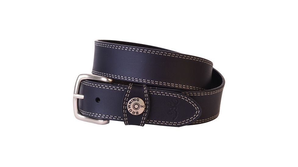 Browning Leather Belt 38'' Black W/shotshell Head On Loop