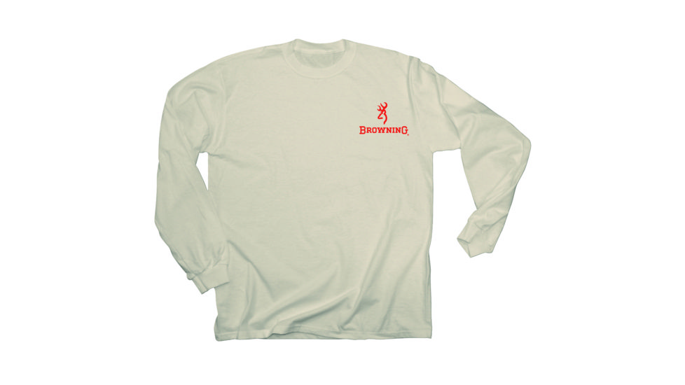 Browning Mens Rt Xtra Buckmark L,S Tee, Natural, Small BRD010005.003239.S
