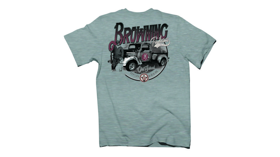 Browning Mens Tradition S,S Tee, Sport Gray, Small A000226600102