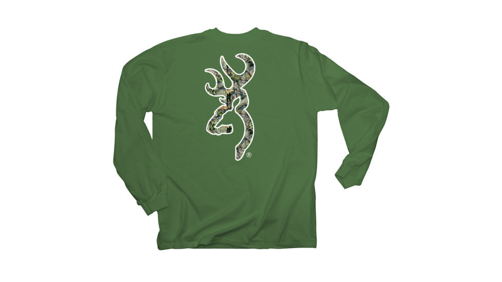 Browning Youth MO Country Buckmark L,S Tee, Military Green, Small A000229130102