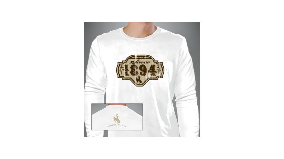 Brunton White Long Sleeve T-Shirt - 1894 Logo -  Large WL1894-LG