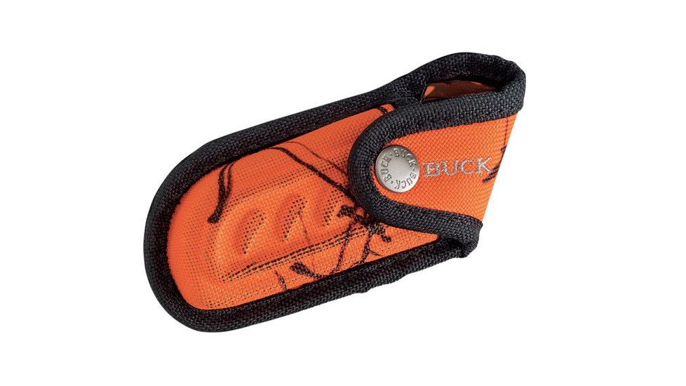 Buck Knives Folding Omni Hunter, 12 pt Heavy Duty Polyester Sheath, Mossy Oak Blaze 0395-15-CM9
