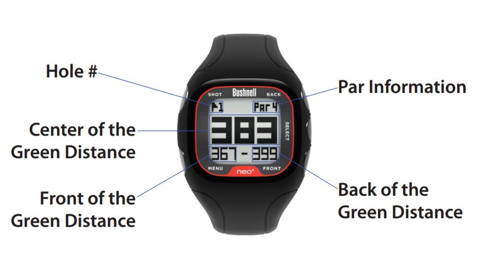 Bushnell Neo+ Golf GPS Watch, Black 368300