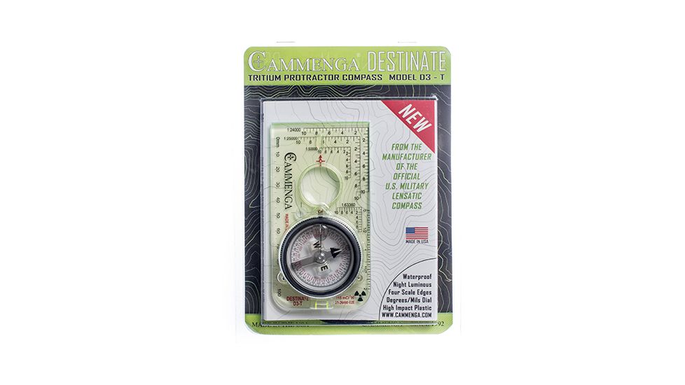 Cammenga Destinate Tritium Protractor Compass - Southern Hemisphere, Box, Green, NSN 6605-01-625-2819, D3-TSH