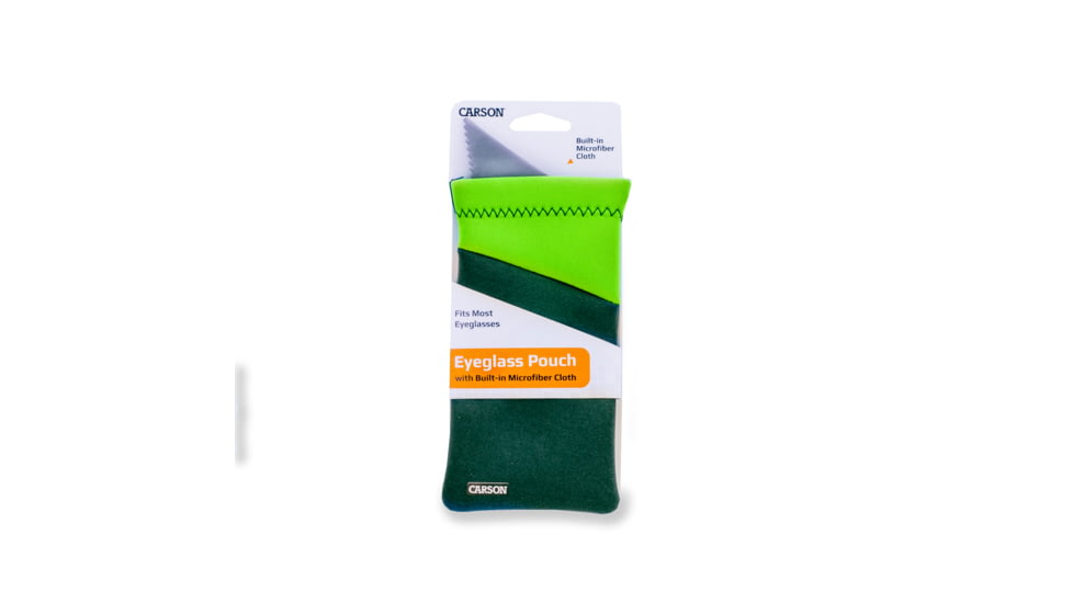 Carson Eyeglasses Microfiber Lens Cloth in Pouch, Lime, 4.3 x 0.5 x 6.9 in, EC-10-05