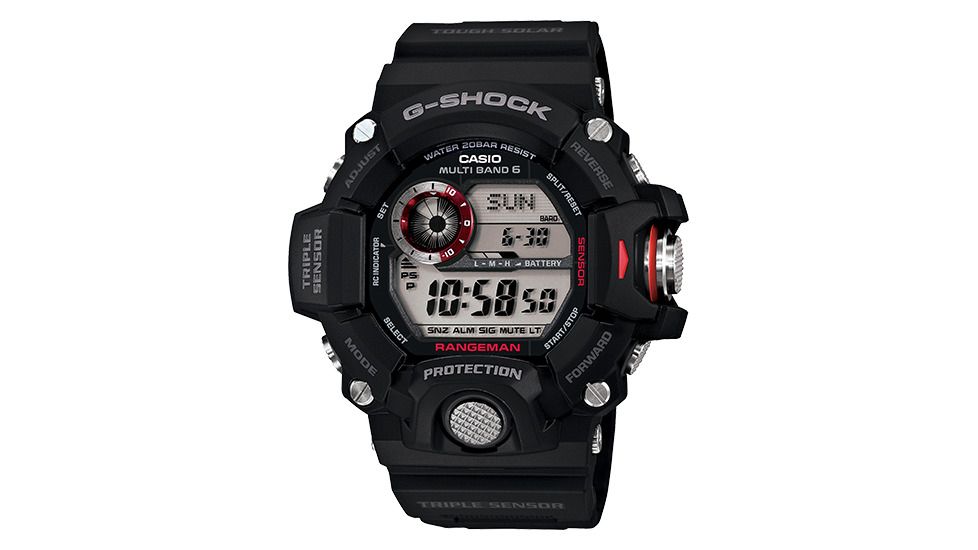 Casio Tactical G Shock Rangeman Triple Sensor Watch, BLK/RED, small GW9400-1