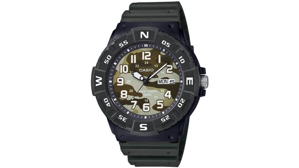 Casio Outdoor Analog Sport Watch, Camo Black/Green, MRW220HCM-3BV