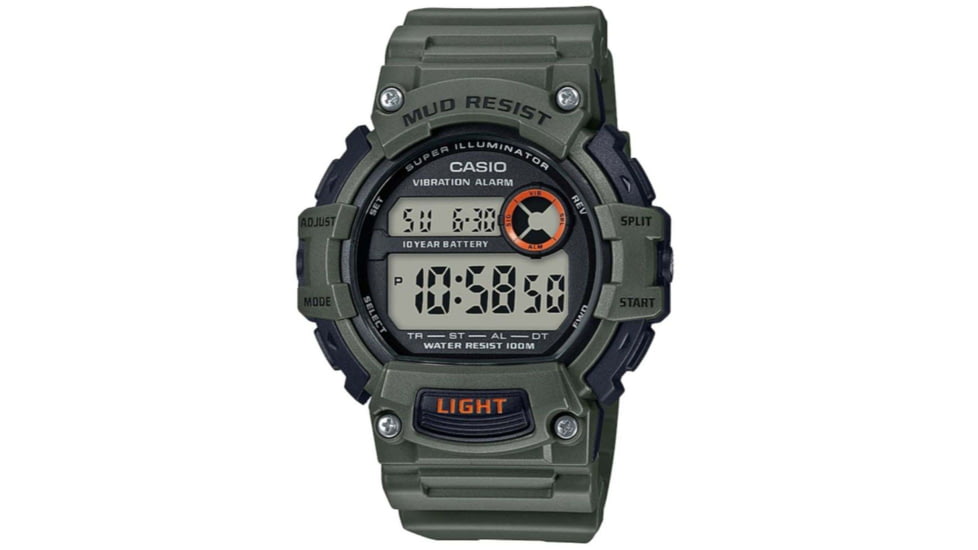 Casio Outdoor Digital MUD Resistant Resin Watch - Mens, Green, One Size, TRT110H-3AV