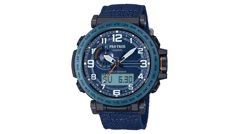 Casio PRO TREK Tough Solar Triple Sensor Watch - Mens, Blue, PRG601YB-2