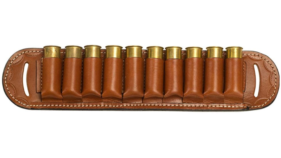 Cebeci Arms Holster Leather Shot Shell Slide Closed Bottom 10 Shells, Tan 41037