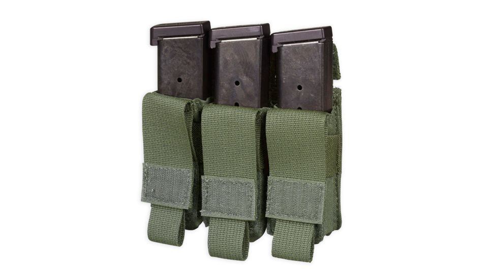 Chase Tactical Triple Pistol Mag Pouch, Ranger Green, One Size, NSN NONE, CT-20PMP3-RG