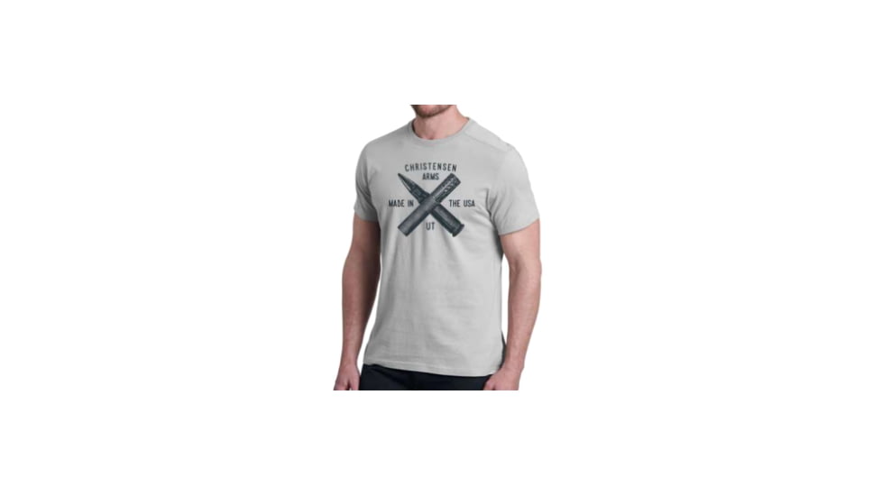 Christensen Arms Bullet &amp; Barrel SS Tee - Mens, Ash Gray, XL, 730-CA063-40-00-101-05