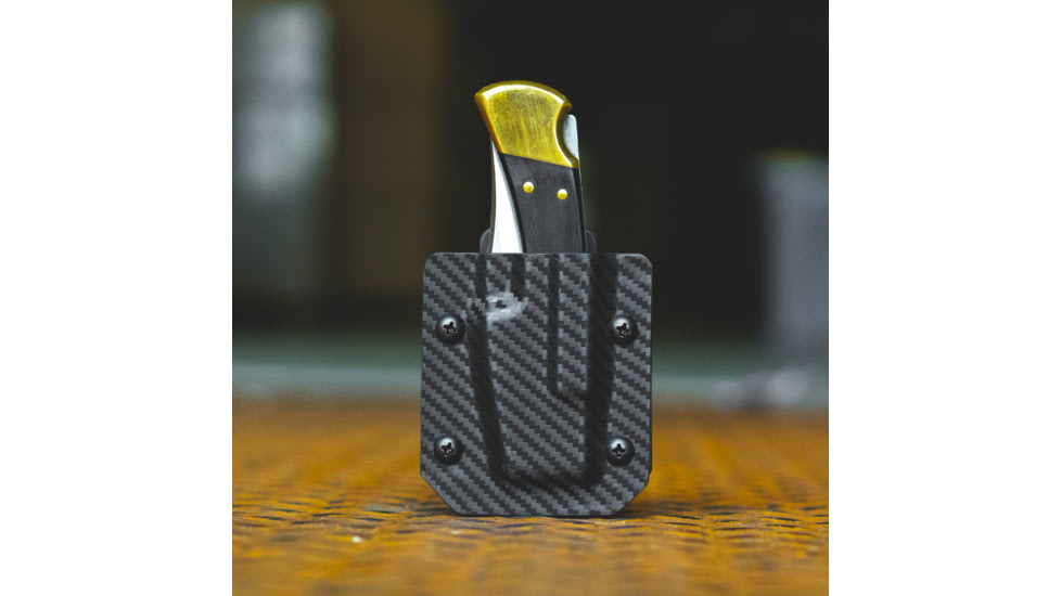 Clip &amp; Carry Kydex Sheath for the Buck 110/112 Folding Knife, Carbon Fiber Black, BUCK110-112-CF-BLK