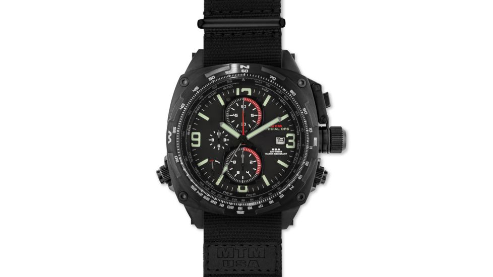 Cobra 44mm Black Titanium Case, Black Dial, Nylon Black Band
