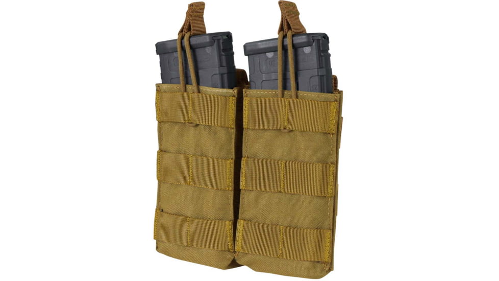 Condor Outdoor Double M4/M16 Open Top Mag Pouch, Coyote Brown, MA19-498