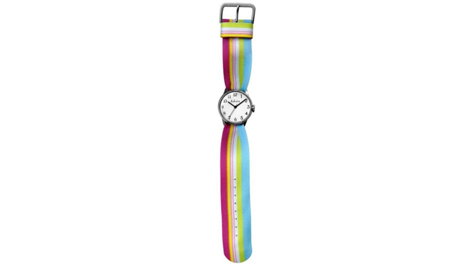 Dakota Watches Interchangeable Watch,  White Dial, 5 Nylon Straps 2704-6