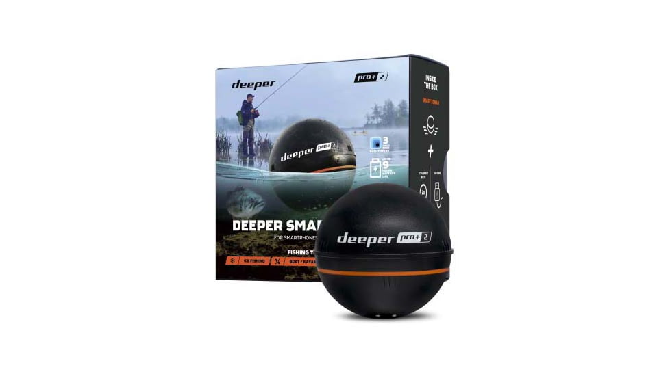 Deeper Smart Sonar PRO+ 2 Fishfinder, Black, ITGAM1080