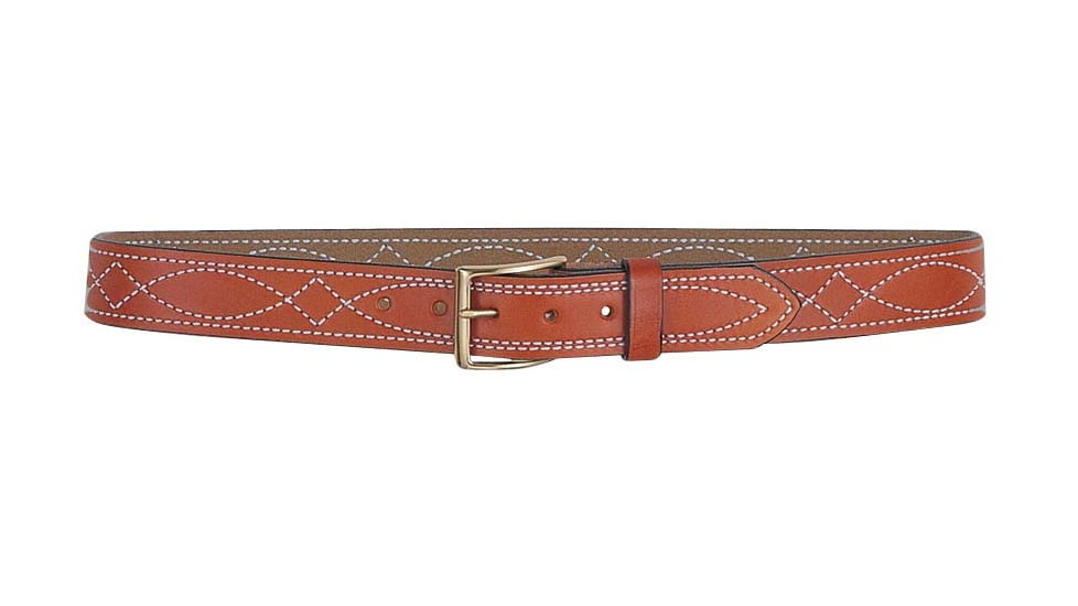 DeSantis 1 1/2in. Fancy Stitched Lined Leather Belt, Lined, Tan, 32, B27TP32Z0