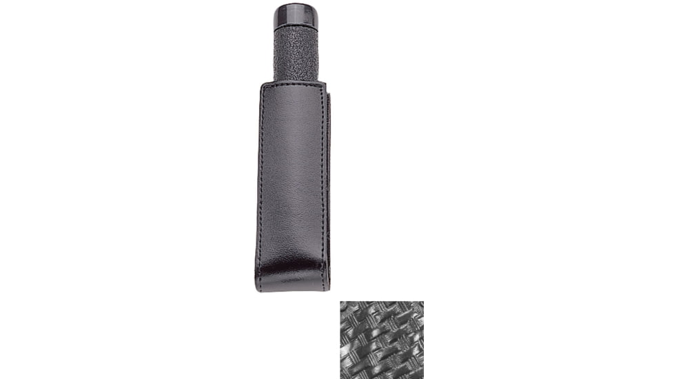 DeSantis Collapsible Baton Holder, Fits 16in &amp; 21in ASP Batons, and Surefire/Scorpion 6P Flashlight, Ambidextrous, Basketweave, Black, U78BLZZZ0