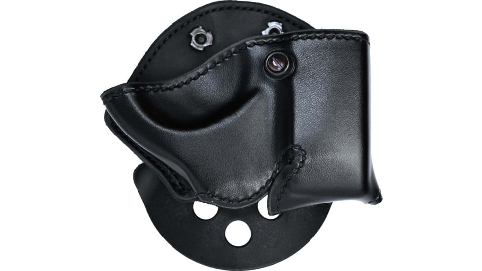 DeSantis Double Play Cuff and Mag Leather Case, Long and Short Double Stack 9mm/40cal, Right Hand, Plain, Black, A15SAGGZ0