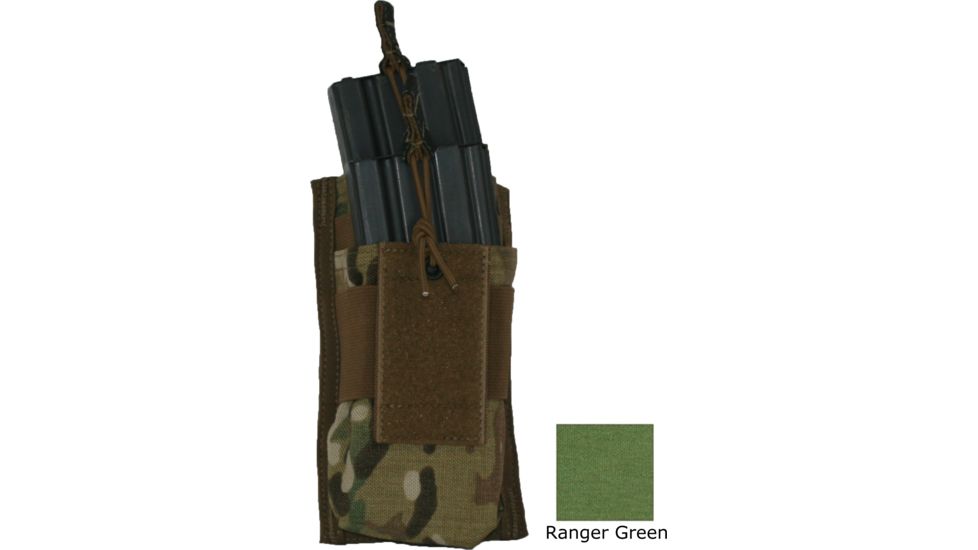 Diamondback Tactical M4/M16 Open-Style Tiered Double 2 Mag Pouch, Ranger Green, A-BLPM03-1-RANGERGREEN