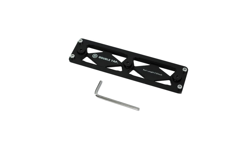 Double Tap Industries M-Lok to Arca Rail Adapter Plates, 140mm, Black, AD-MA-140