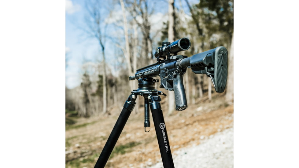 Double Tap Industries Stronghold Aluminum Shooting Tripod w/Ball Head, Black, TRI-A-002BH