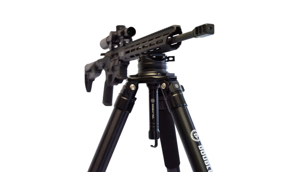 Double Tap Industries Stronghold Aluminum Shooting Tripod w/Leveling Head, Black, TRI-A-002L