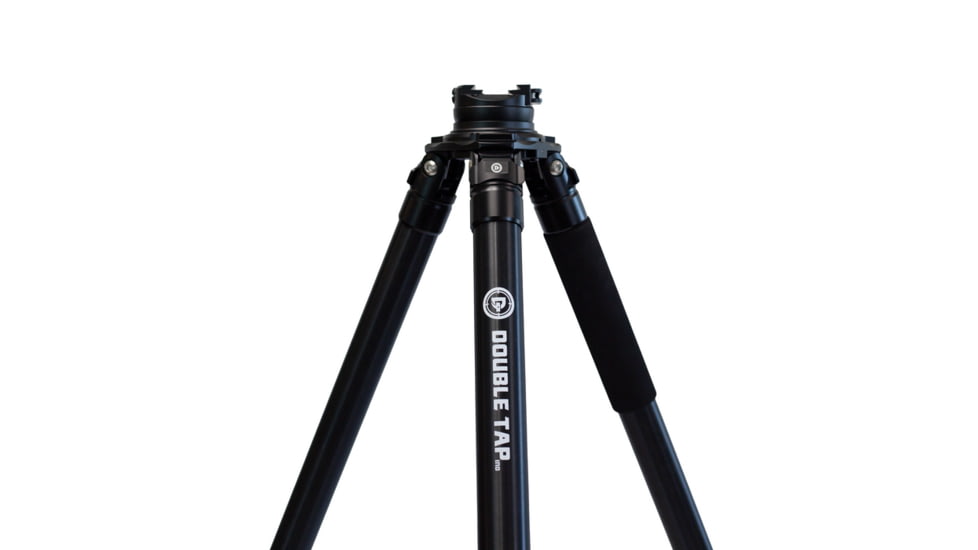 Double Tap Industries Stronghold Aluminum Shooting Tripod w/Leveling Head, Black, TRI-A-002L