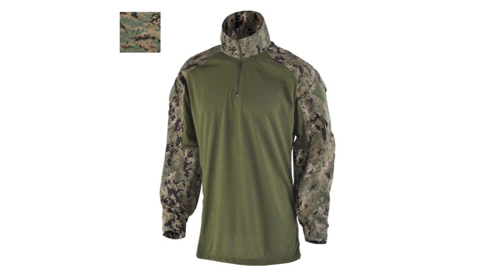 DRIFIRE FORTREX FR Combat Shirt - Mens, Short, Woodland Marpat, Medium, DF2-550CS-WM-MDS