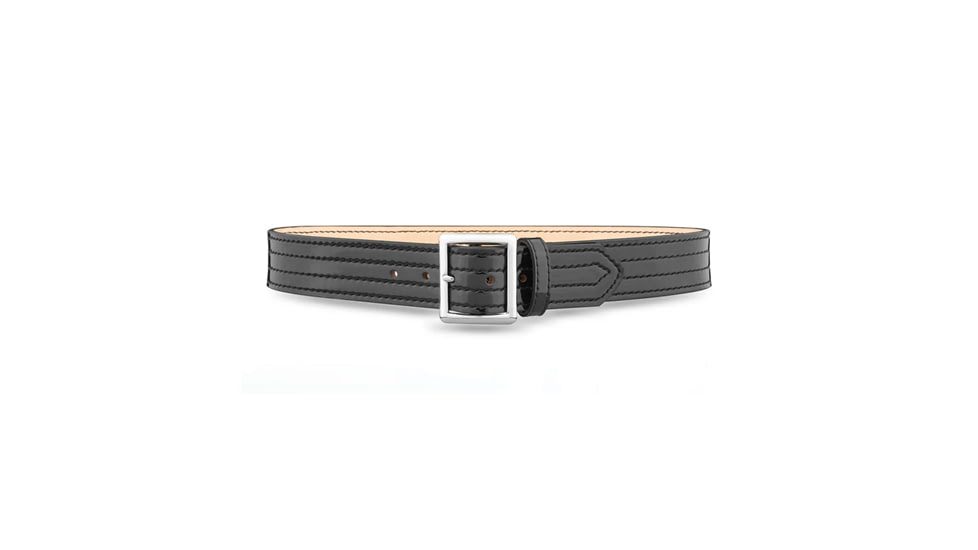 1-3/4" Hi-Gloss Leather 4 Row Stitch Garrison Belt w/ Solid Brass/Nickel