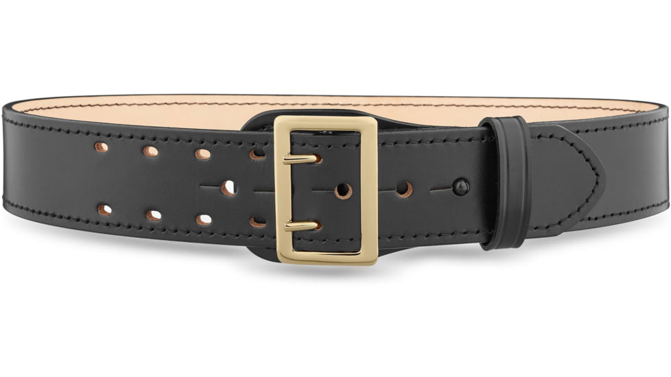 DutyMan 2-1/4inch Plain Leather Sam Browne 2-row Stitch Duty Belt With Gold Buckle DTY-1011-36-9002
