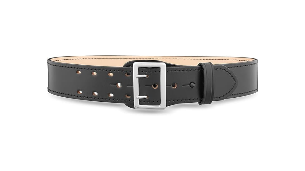 DutyMan 2-1/4inch Plain Leather Sam Browne 2-row Stitch Duty Belt With Nickel Buckle DTY-1011-44-9001