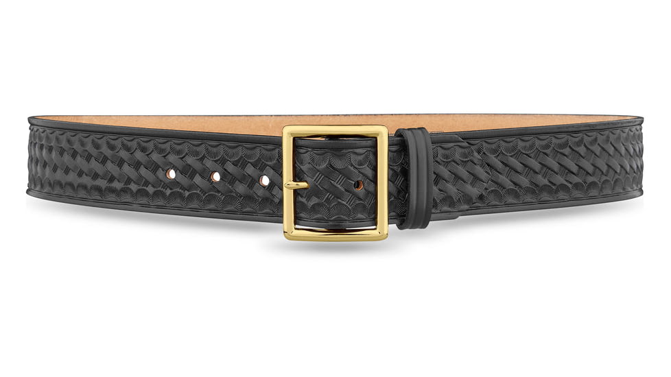 DutyMan 1-3/4inch Basketweave Leather Garrison Belt With Gold Buckle DTY-1621-32-9032