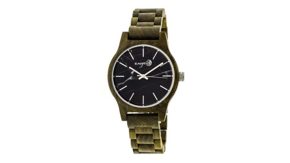 Earth Wood Tuckahoe Marble-Dial Bracelet Watch, Multicolor/Olive ETHEW4804