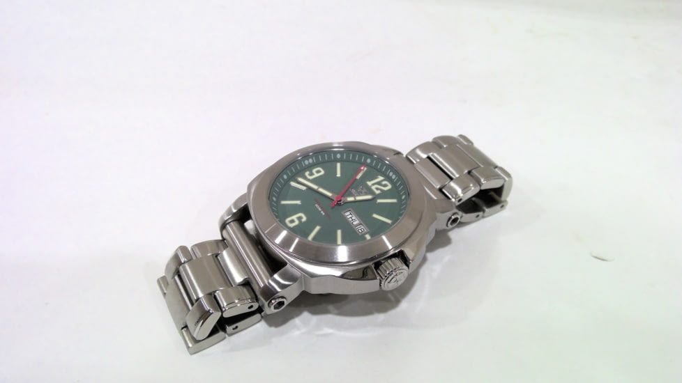 EDEMO REACTOR Fermi Men's Watch, Stainless Steel Case and Bracelet, Matte Clay Green Dial, Medium, 48009, EDEMO1