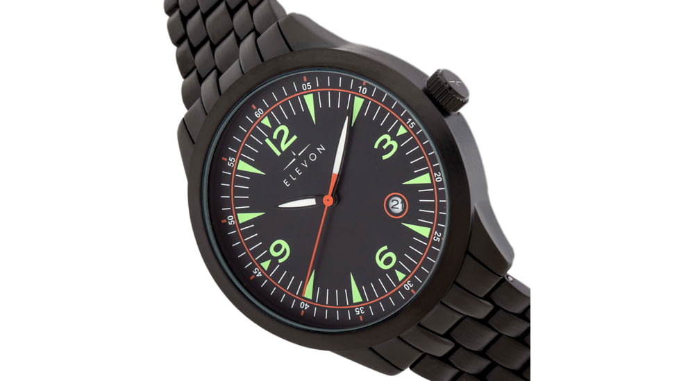 Elevon Atlantic Bracelet Watch w/Date, Black, One Size, ELE119-5