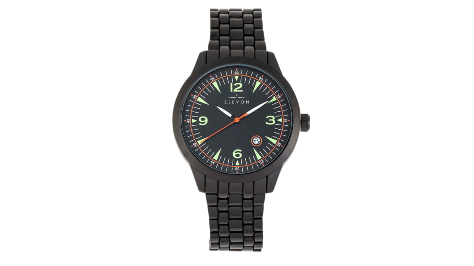 Elevon Atlantic Bracelet Watch w/Date, Black, One Size, ELE119-5