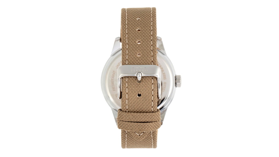 Elevon Bandit Leather-Band Watch w/Date, Tan/Black, One Size, ELE118-3, EDEMO1