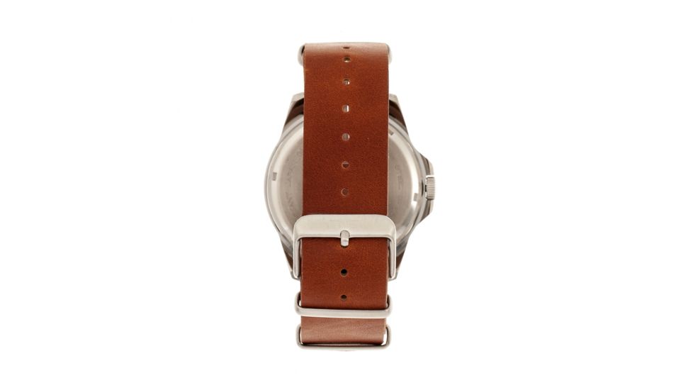 Elevon Dumont Leather-Band Watch, Silver/Brown, ELE108-2