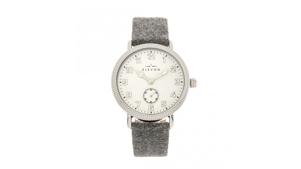 Elevon Northrop Leather-Band Watch, Grey/White, ELE110-1